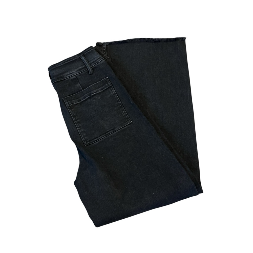 Miou Muse High-Rise Wide-Leg Denim Pants Faded Black Size Medium - Picture 4 of 6